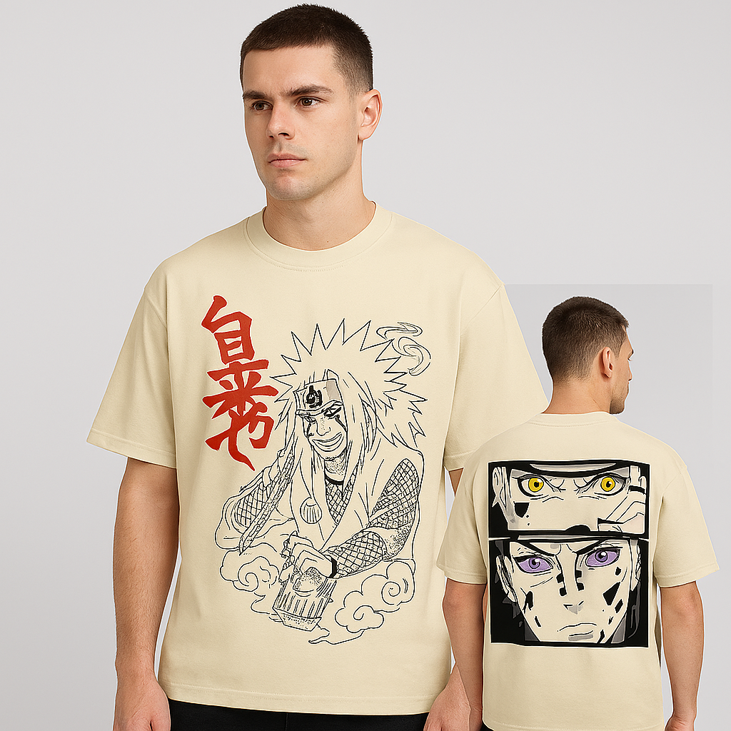 Naruto Vs Pain White Unisex Oversized T-Shirt